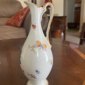 Vintage Ewer Ardalt butterflies and lady bug pitcher/vase